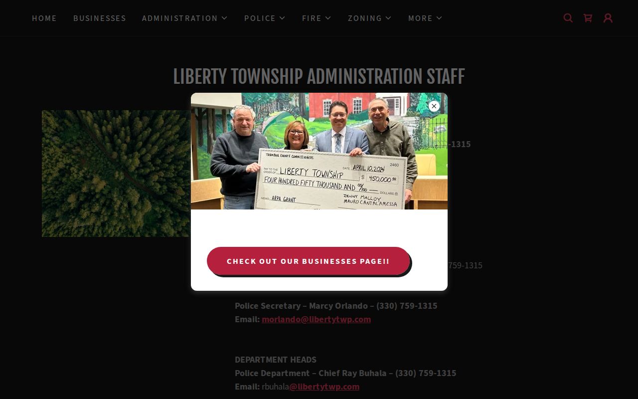 Liberty Township residents directory reference for the Liberty Township staff directory