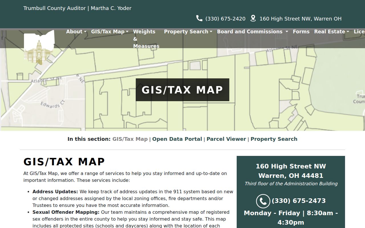 Liberty Township neighbors Trumbull County GIS and Tax Map page